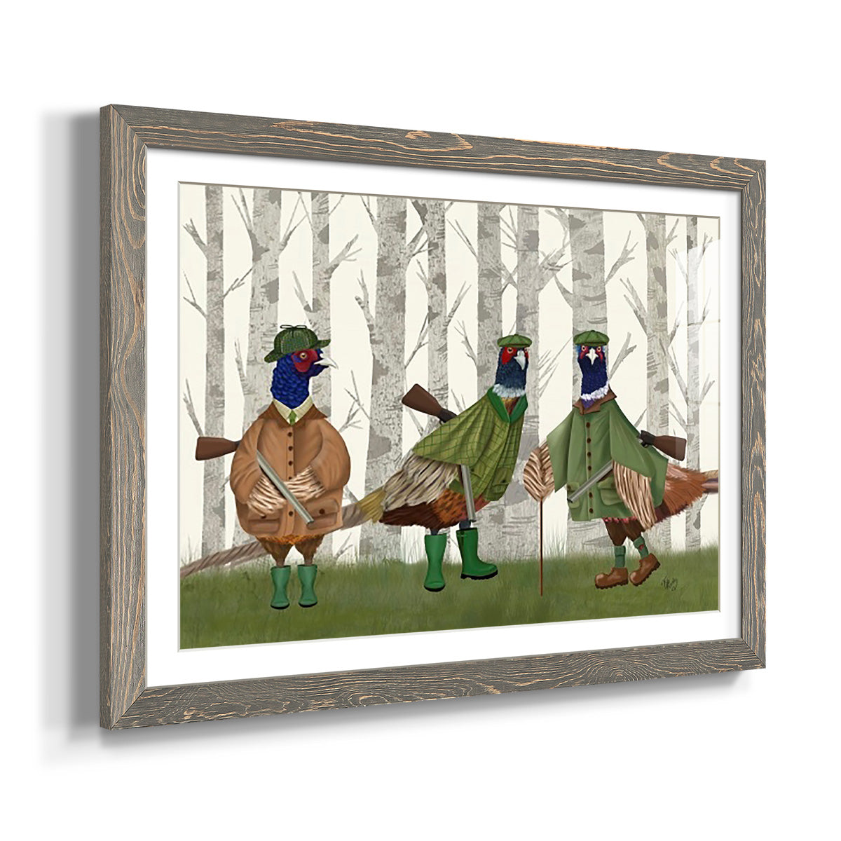 Pheasant Shooting Party Group 2-Premium Framed Print - Ready to Hang