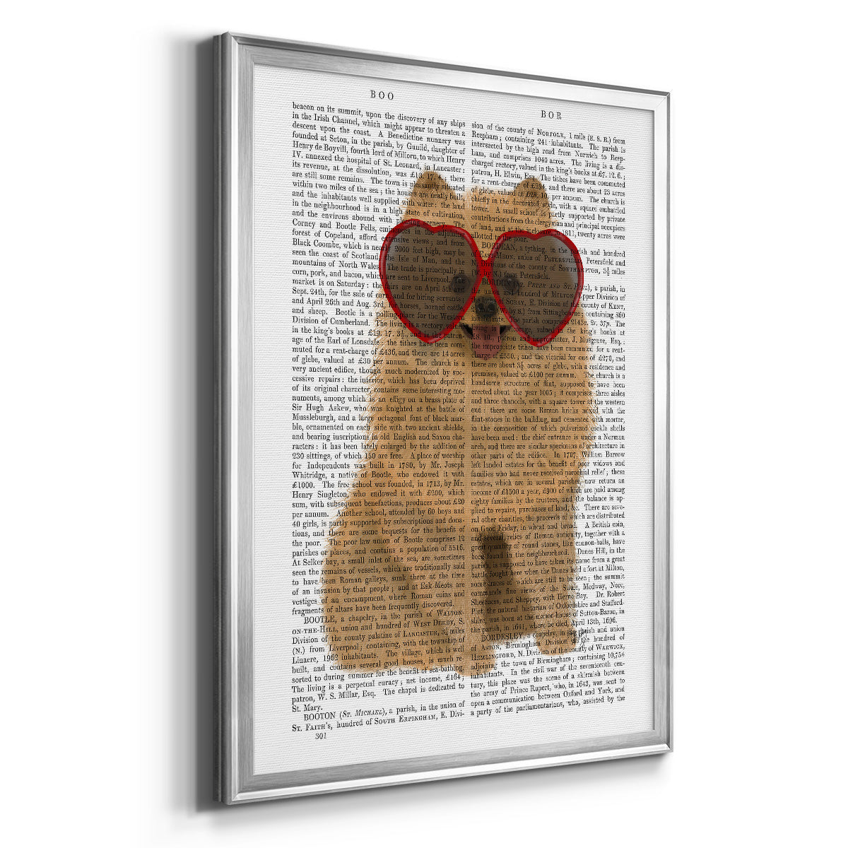 Pomeranian and Heart Glasses Premium Framed Print - Ready to Hang