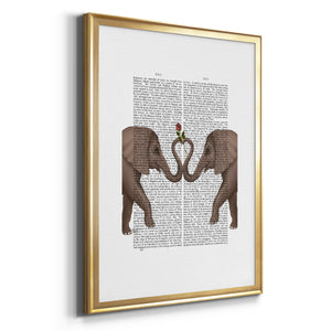 Elephants Heart and Rose Premium Framed Print - Ready to Hang