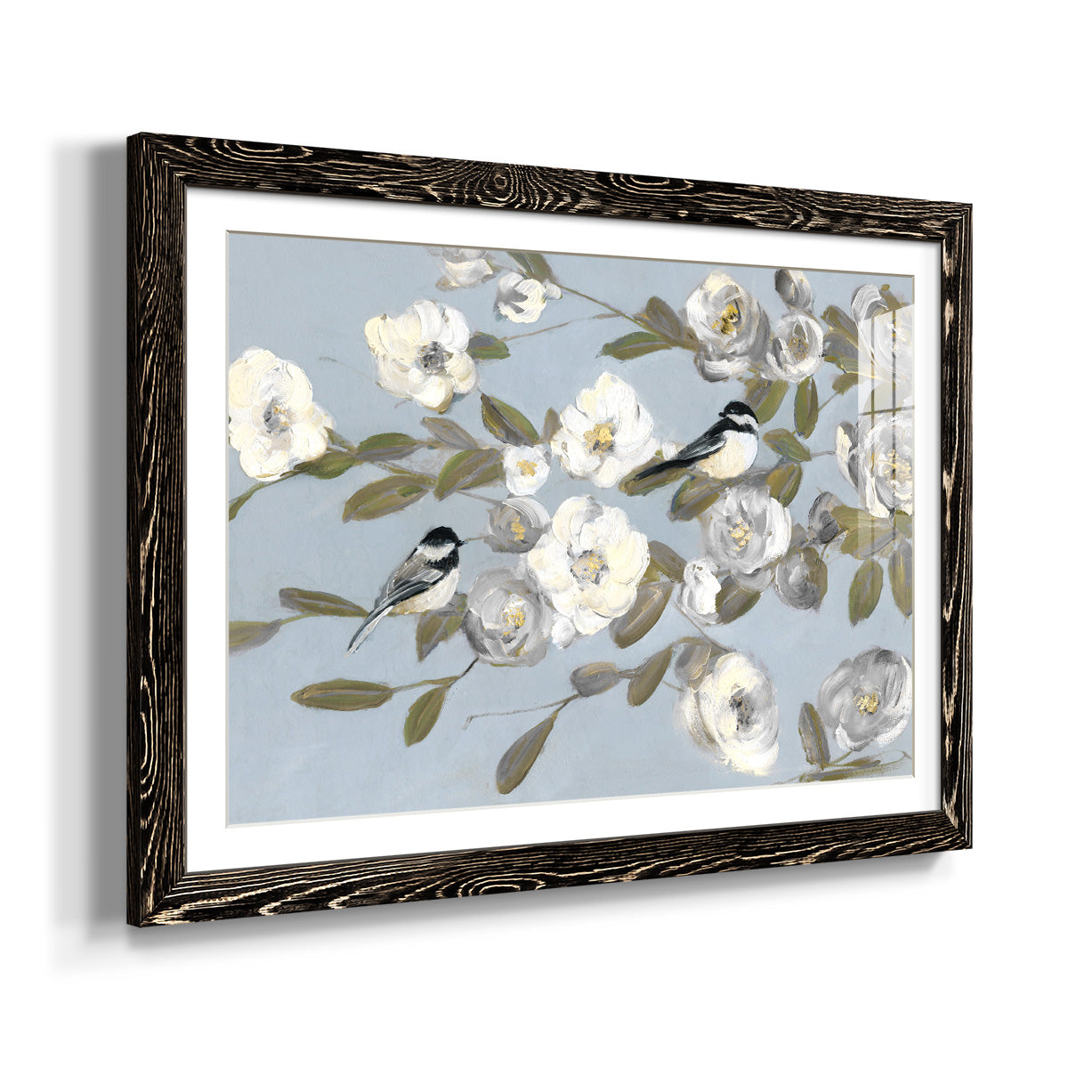 Chickadees and Blossoms I-Premium Framed Print - Ready to Hang
