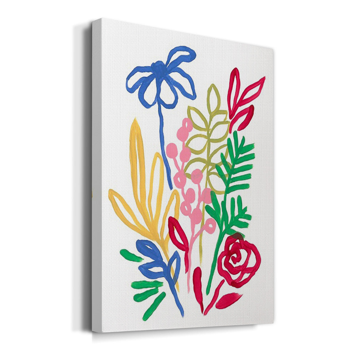 Bold Brushstroke Blooms I Premium Gallery Wrapped Canvas - Ready to Hang
