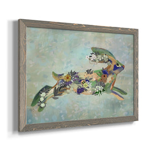 Fantastic Florals Hare, Running-Premium Framed Canvas - Ready to Hang