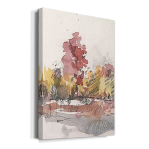 Watercolor Treeline Sketch I Premium Gallery Wrapped Canvas - Ready to Hang