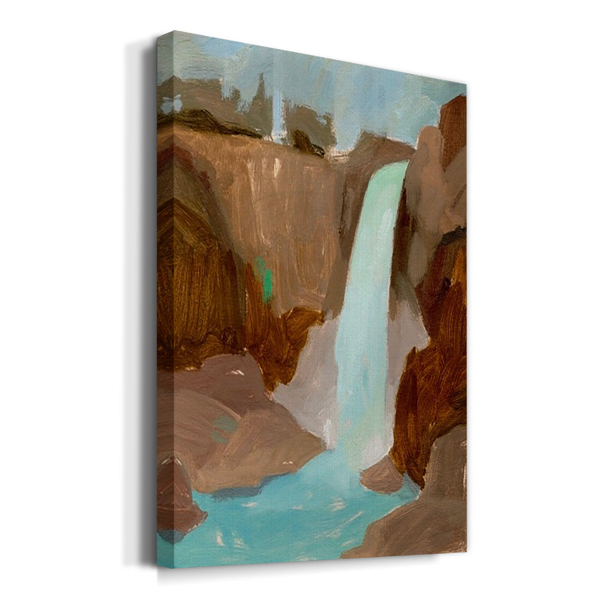 Turquoise Falls II Premium Gallery Wrapped Canvas - Ready to Hang
