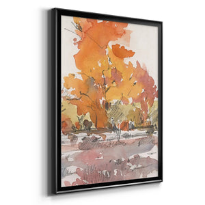 Watercolor Treeline Sketch II Premium Framed Print - Ready to Hang