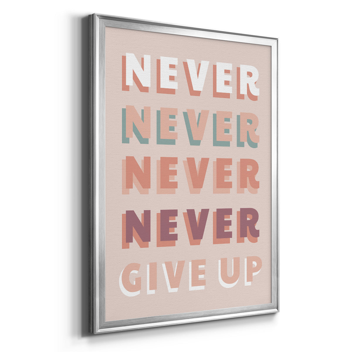 Never Give Up Premium Framed Print - Ready to Hang