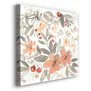 Peach & Rust Blooms II-Premium Gallery Wrapped Canvas - Ready to Hang