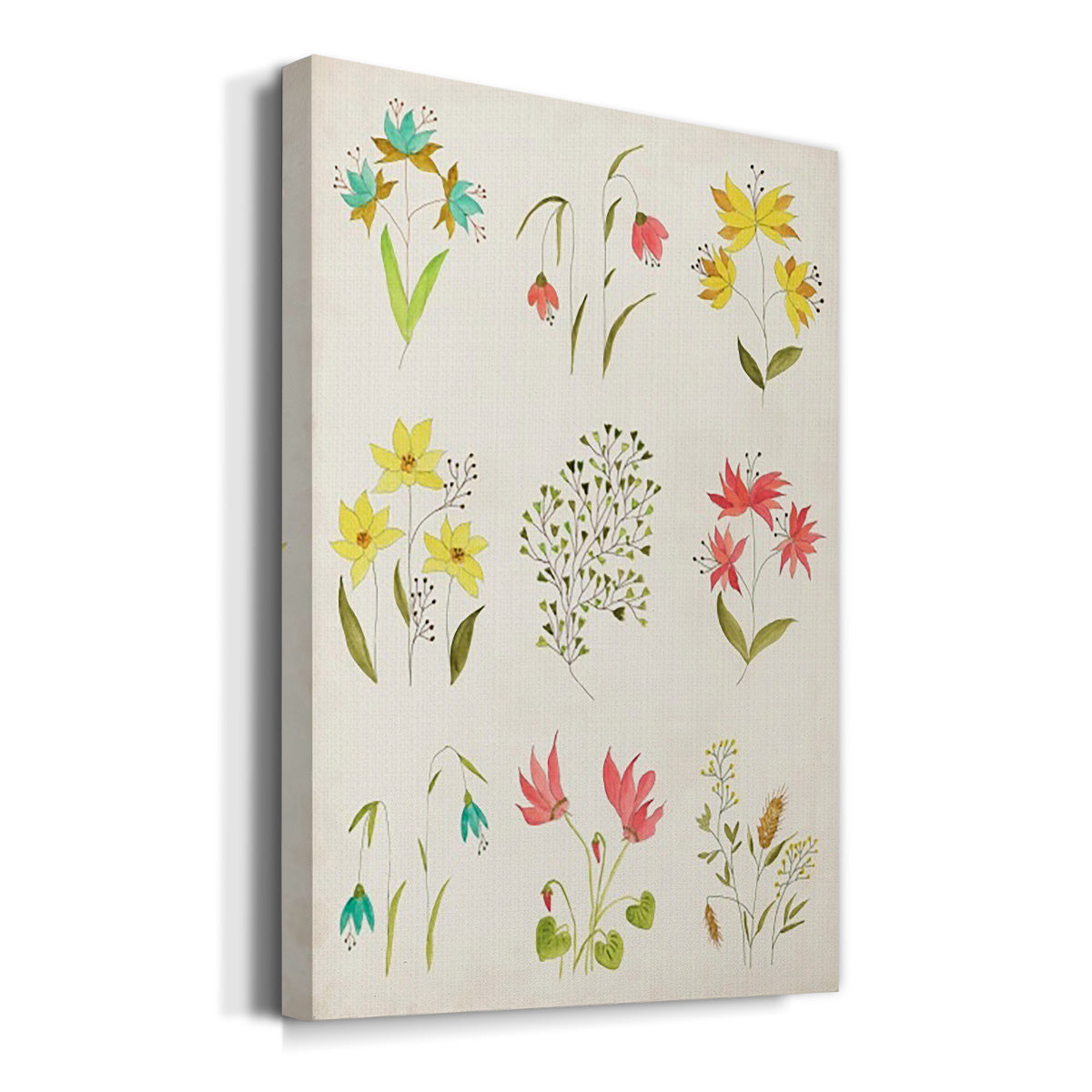 Floral Gatherings Grid Premium Gallery Wrapped Canvas - Ready to Hang