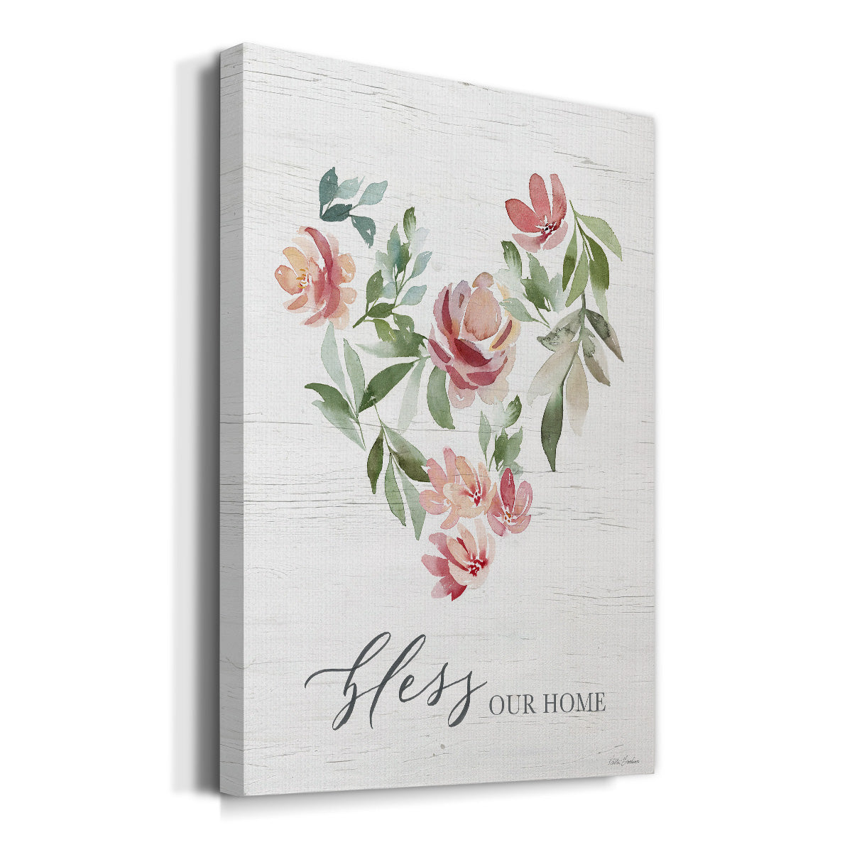 Paradise Floral Heart Premium Gallery Wrapped Canvas - Ready to Hang