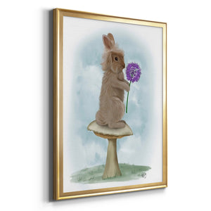 Rabbit and Agapanthus Premium Framed Print - Ready to Hang