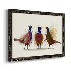 Pheasant Trio-Premium Framed Canvas - Ready to Hang