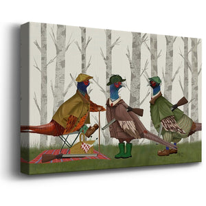 Pheasant Shooting Party Group 1 Premium Gallery Wrapped Canvas - Ready to Hang