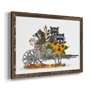 Raccoon Wheelbarrow-Premium Framed Canvas - Ready to Hang