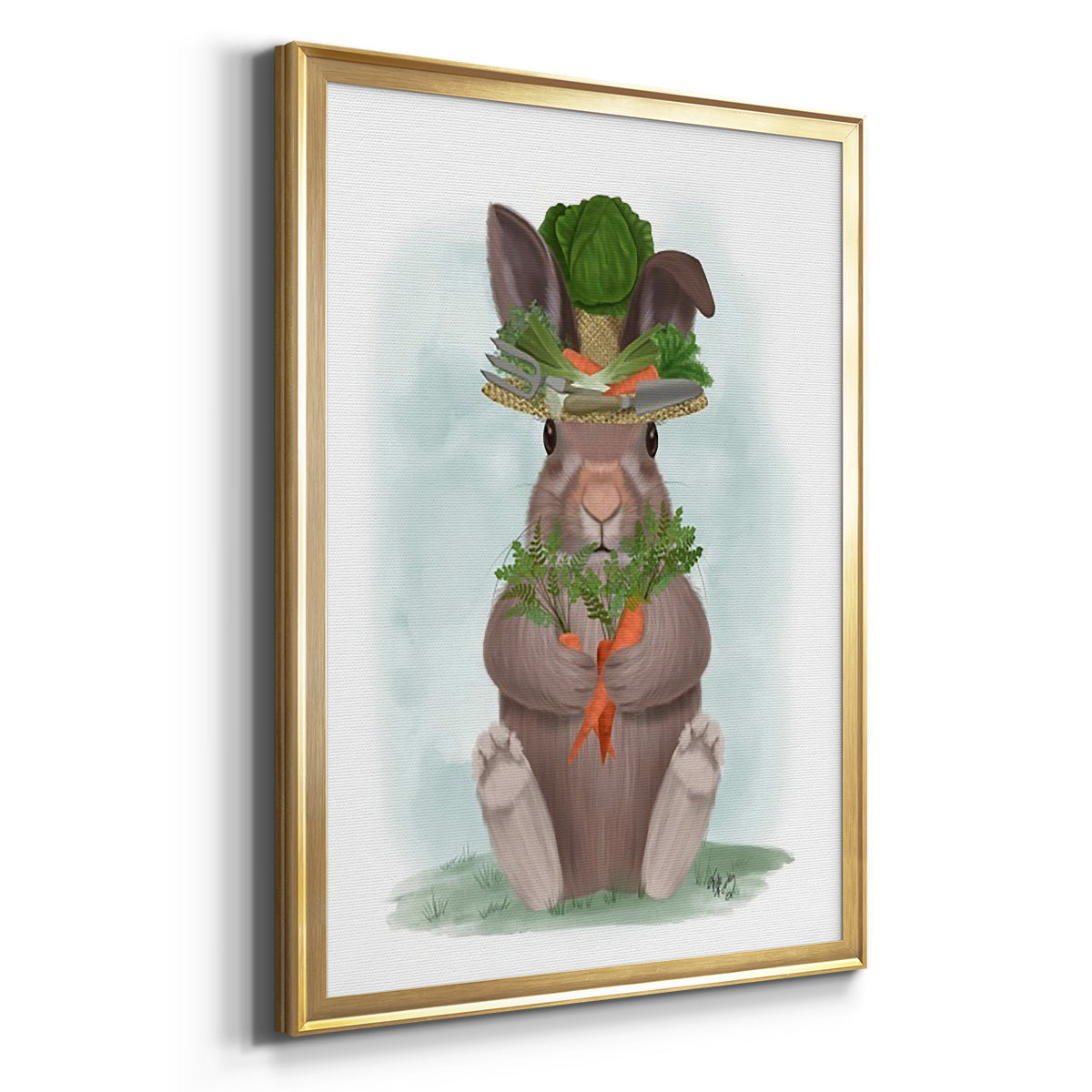 Rabbit Carrot Hat Premium Framed Print - Ready to Hang