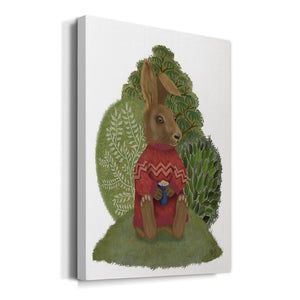 Latte Rabbit in Sweater Premium Gallery Wrapped Canvas - Ready to Hang