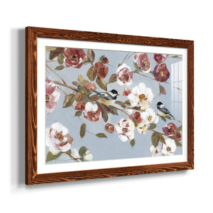 Chickadees and Blossoms II-Premium Framed Print - Ready to Hang