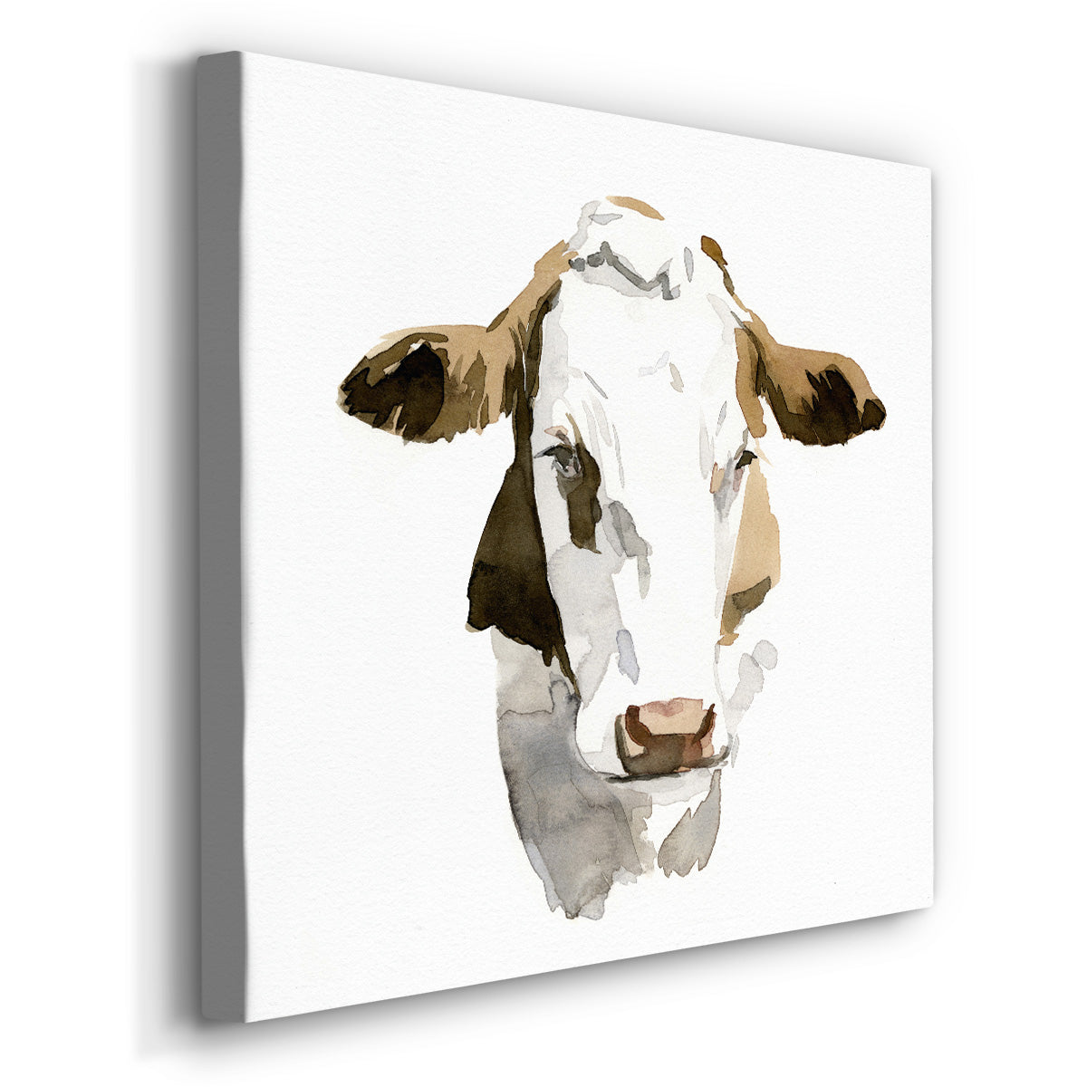 Watercolor Bovine I-Premium Gallery Wrapped Canvas - Ready to Hang