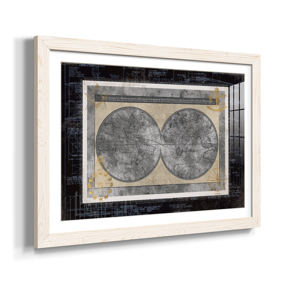 Night World Blueprint-Premium Framed Print - Ready to Hang