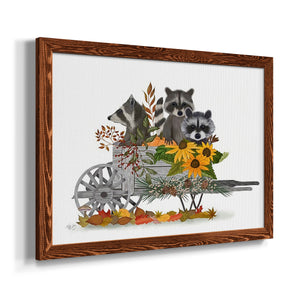 Raccoon Wheelbarrow-Premium Framed Canvas - Ready to Hang