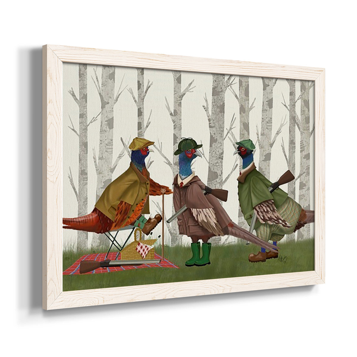 Pheasant Shooting Party Group 1-Premium Framed Canvas - Ready to Hang