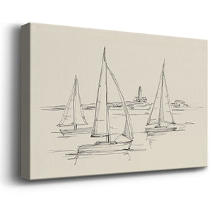 Coastal Contour Sketch II Premium Gallery Wrapped Canvas - Ready to Hang