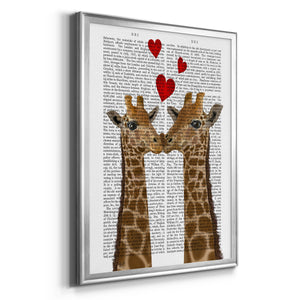 Giraffe Love Premium Framed Print - Ready to Hang