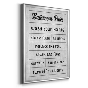 Simple Bathroom Rules Premium Framed Print - Ready to Hang