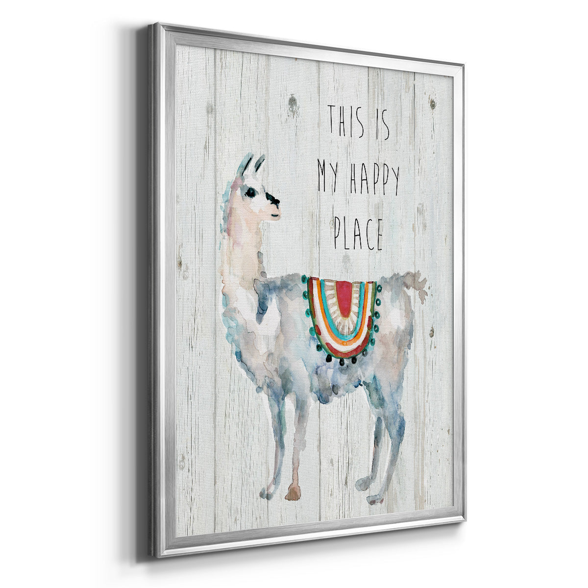 Llama Happy Place Premium Framed Print - Ready to Hang