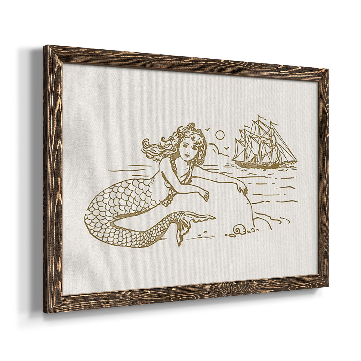 Sunning Mermaid I-Premium Framed Canvas - Ready to Hang