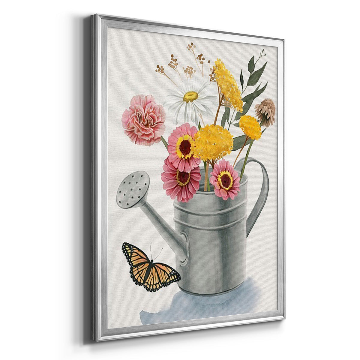 Watering Can Bouquet I Premium Framed Print - Ready to Hang