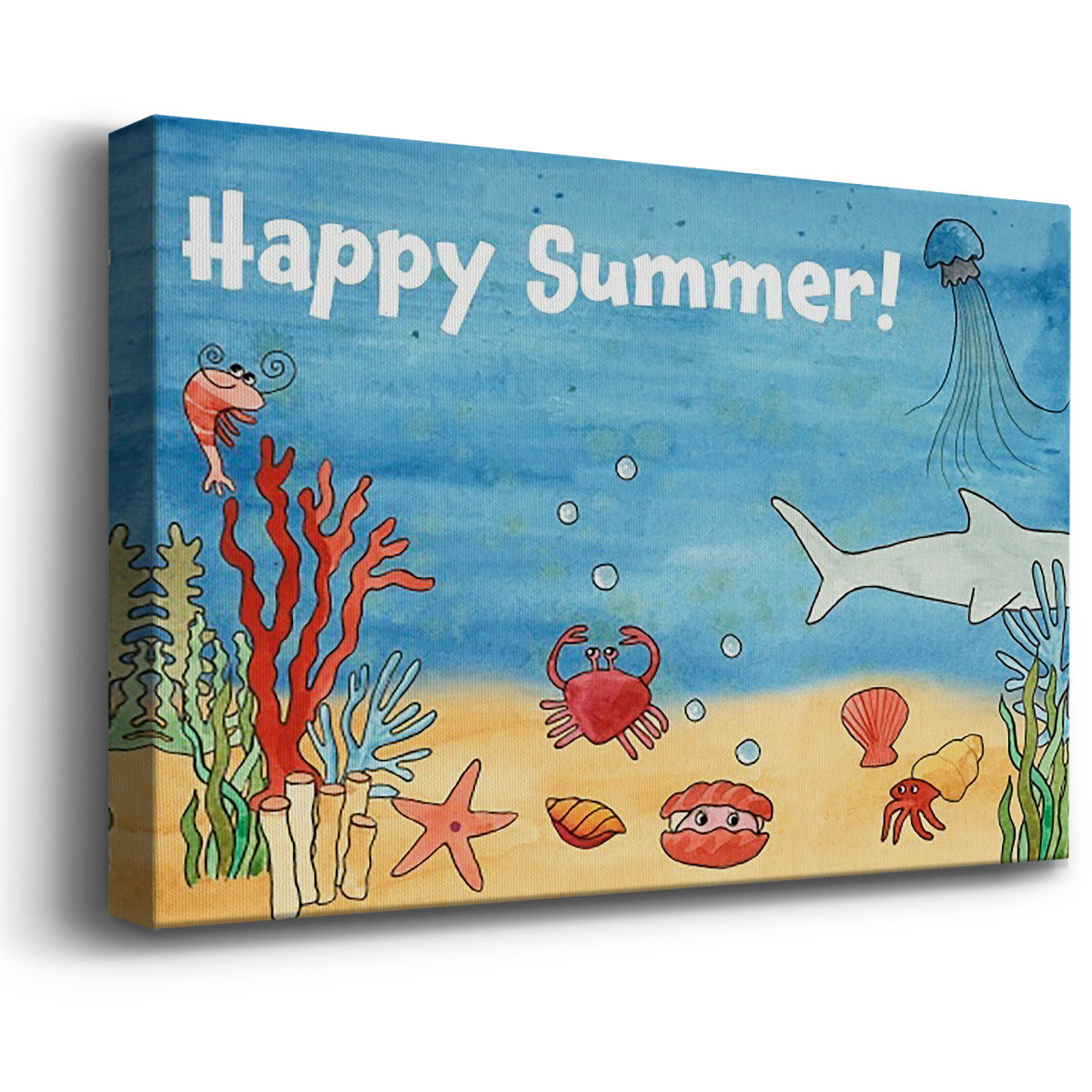 Cute Sea Creatures I Premium Gallery Wrapped Canvas - Ready to Hang