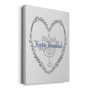Hanukkah Heart Premium Gallery Wrapped Canvas - Ready to Hang