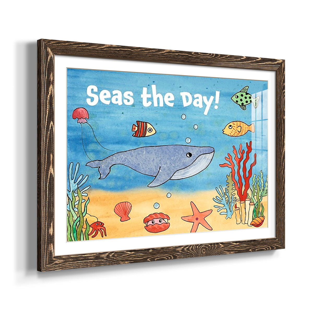 Cute Sea Creatures II-Premium Framed Print - Ready to Hang