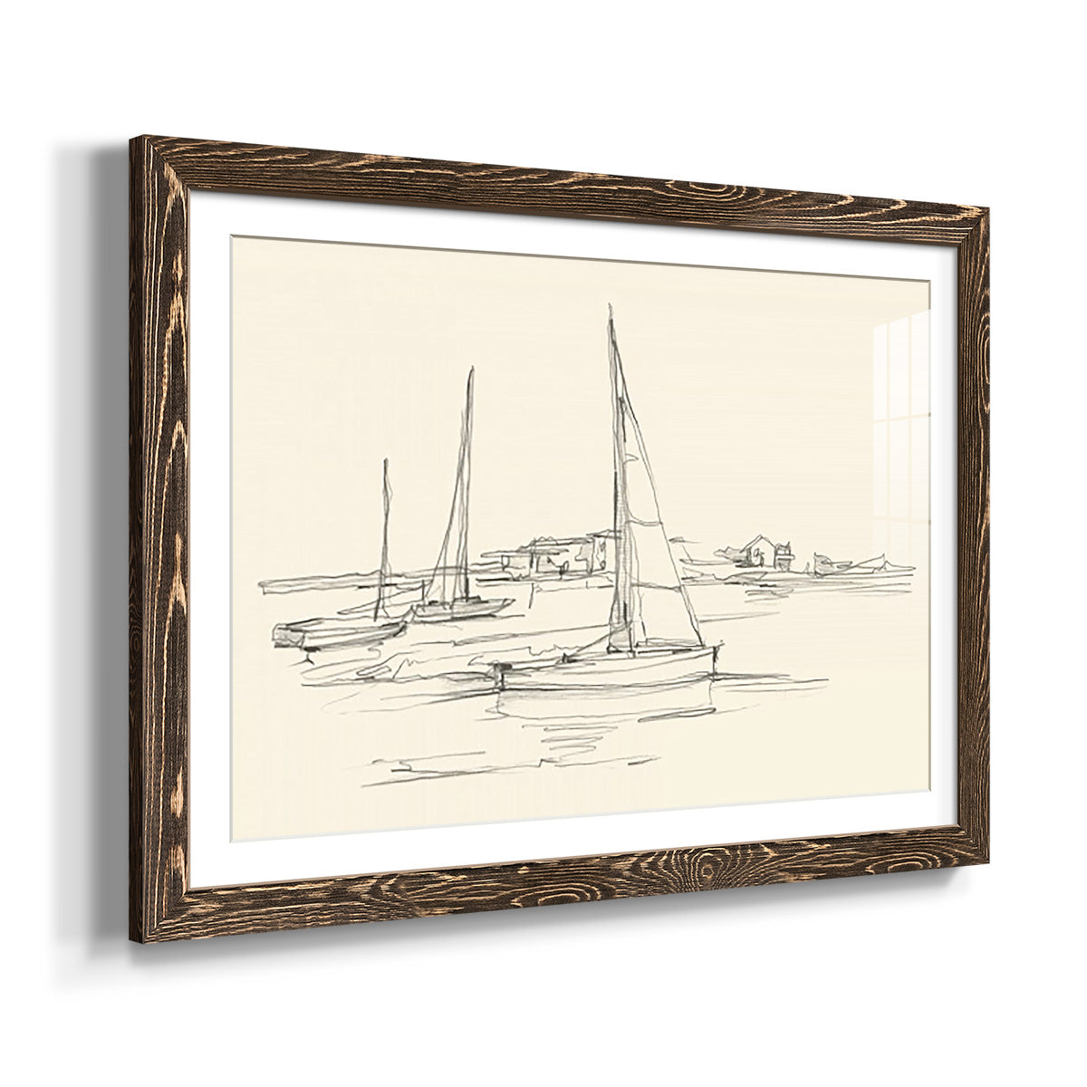 Coastal Contour Sketch I-Premium Framed Print - Ready to Hang