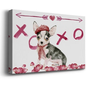 Puppy Valentine Collection A Premium Gallery Wrapped Canvas - Ready to Hang