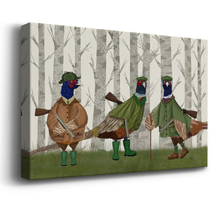 Pheasant Shooting Party Group 2 Premium Gallery Wrapped Canvas - Ready to Hang