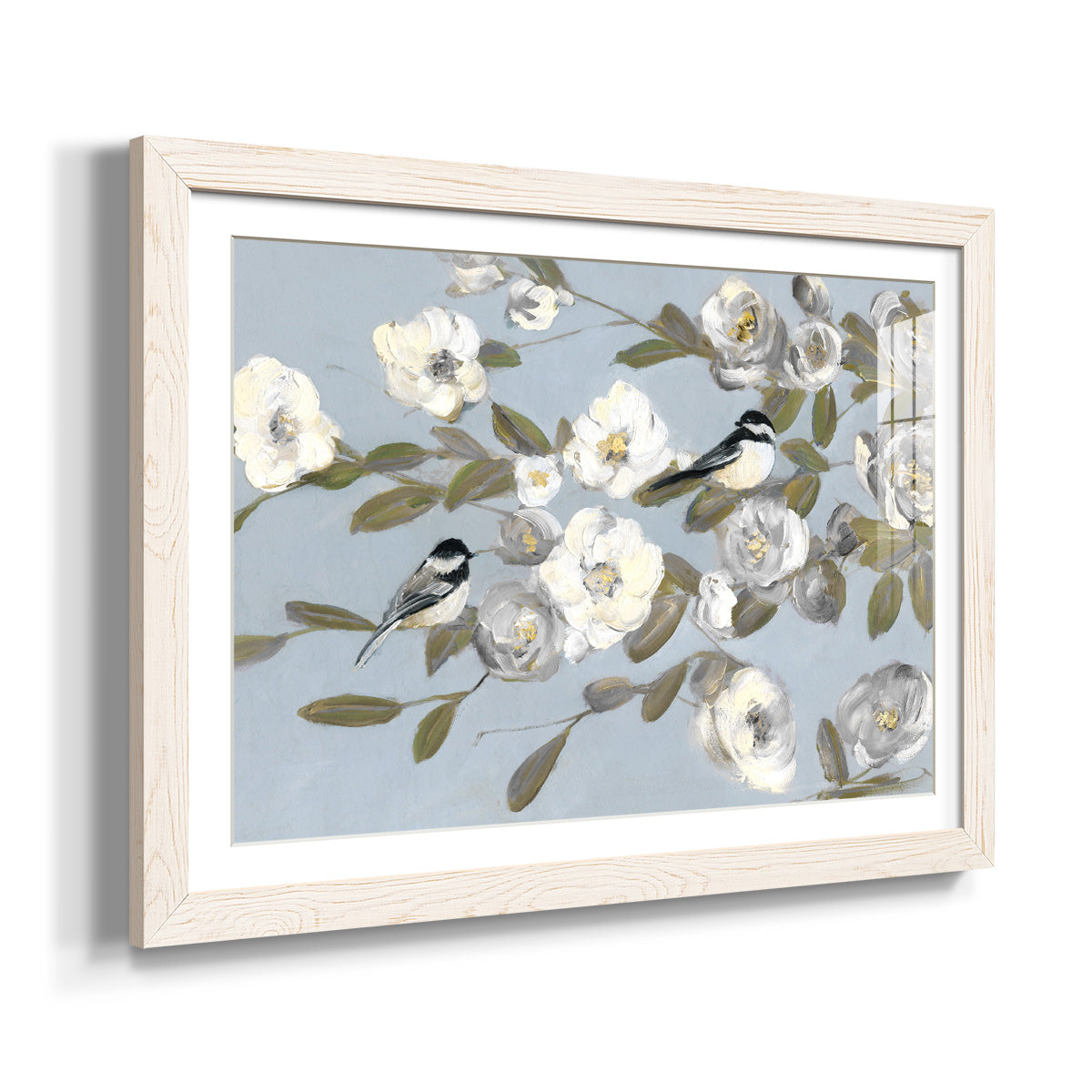 Chickadees and Blossoms I-Premium Framed Print - Ready to Hang