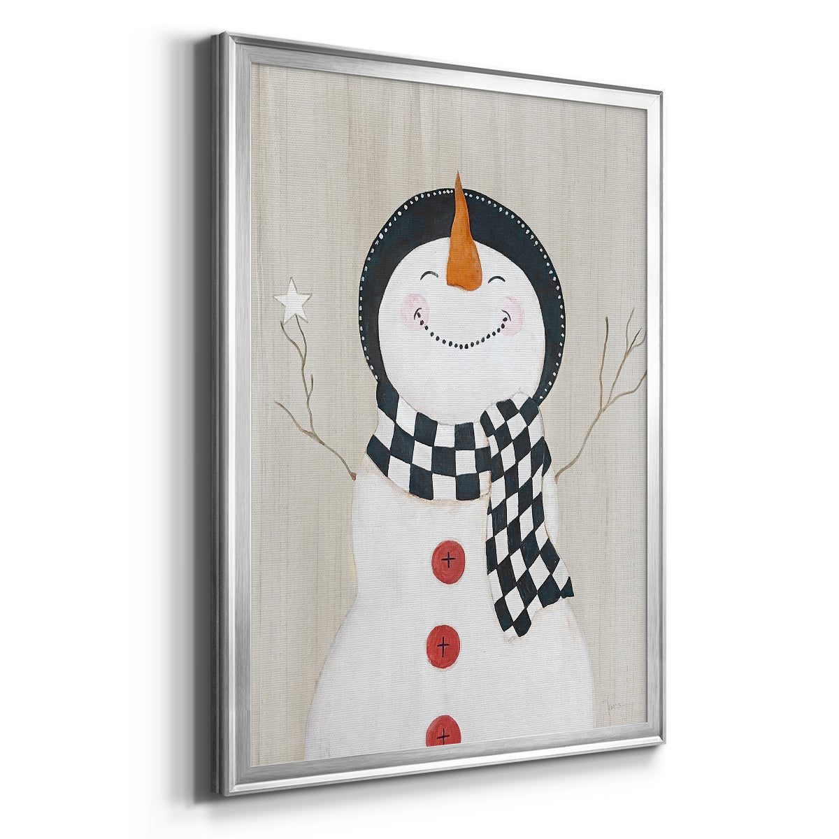 Festive Snowman II Premium Framed Print - Ready to Hang