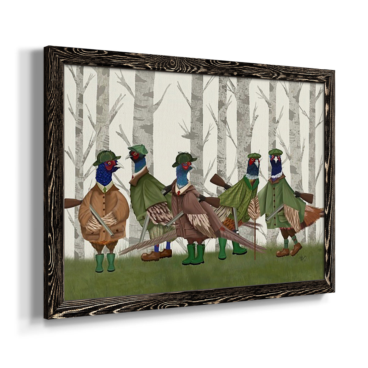 Pheasant Shooting Party Group 3-Premium Framed Canvas - Ready to Hang