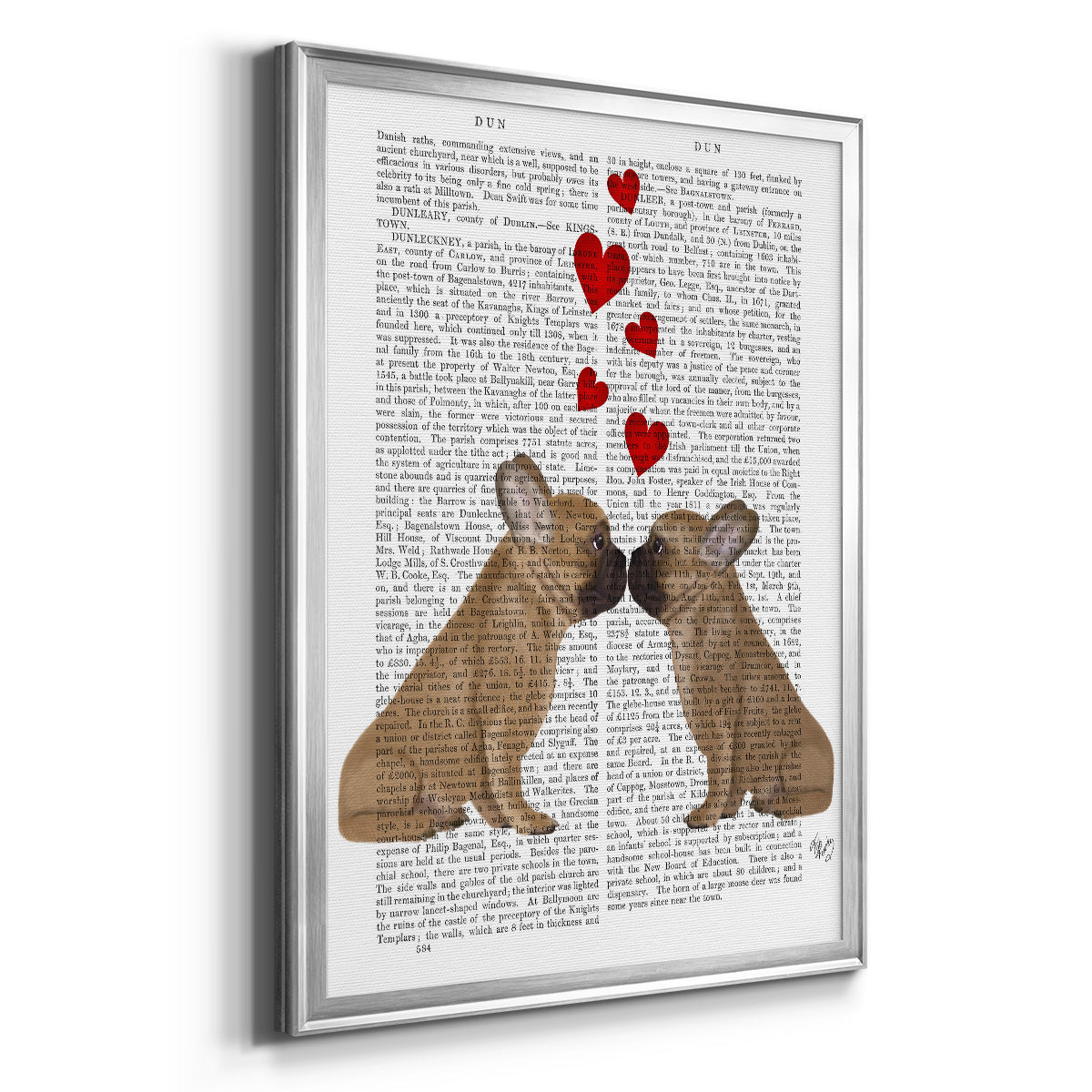 French Kiss and Hearts Premium Framed Print - Ready to Hang