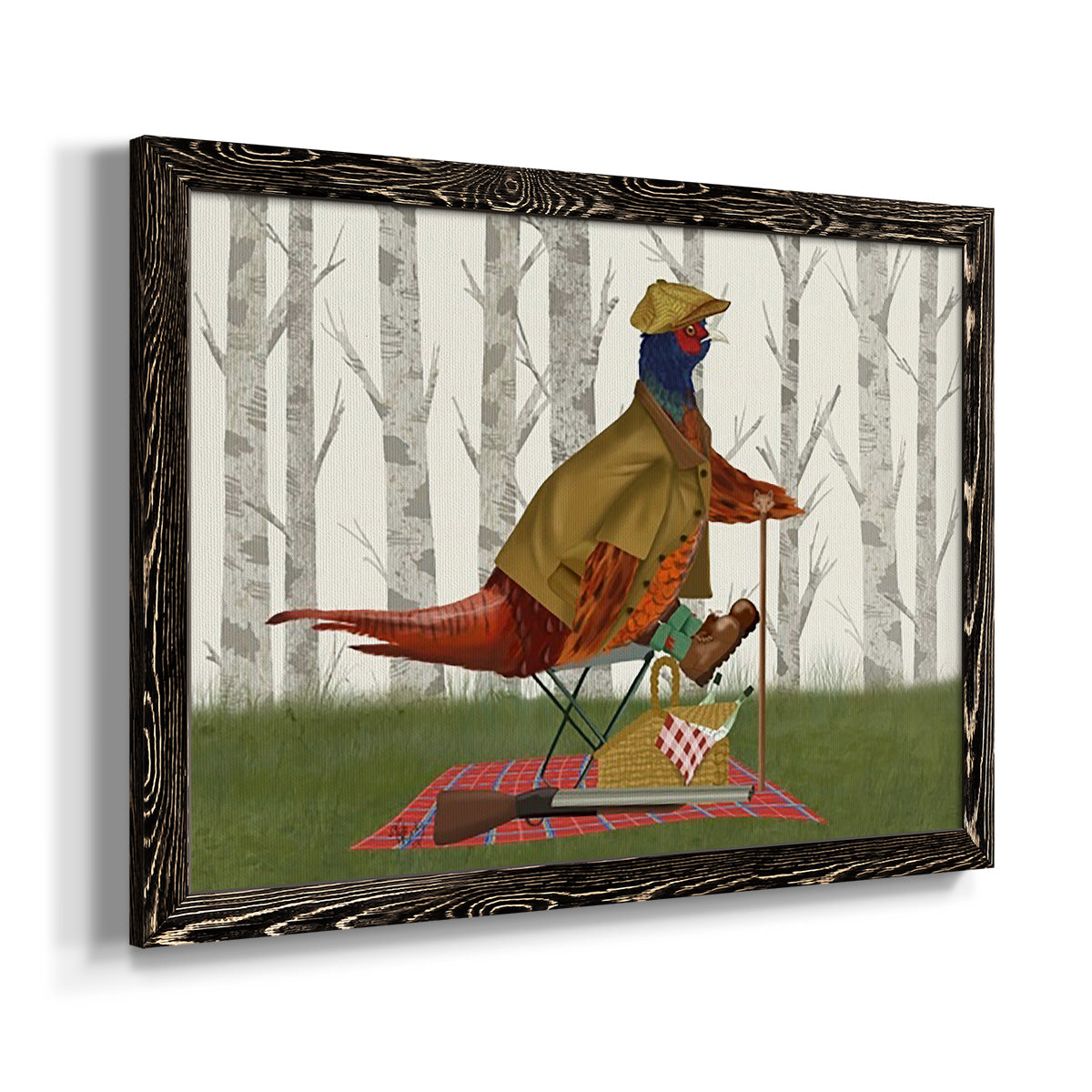 Pheasant Shooting Party 4-Premium Framed Canvas - Ready to Hang