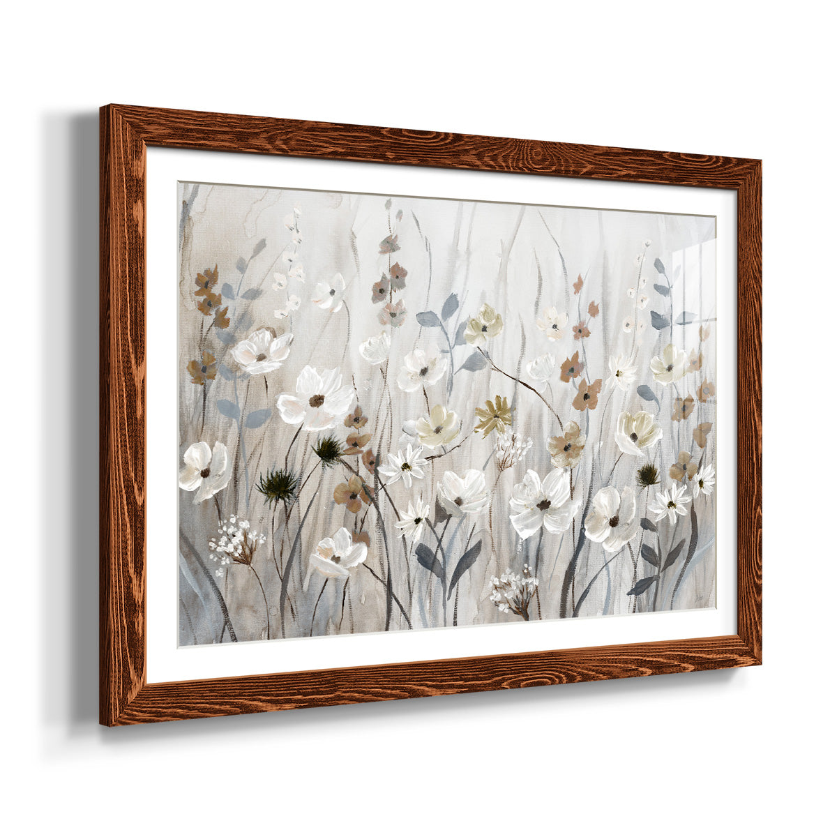 Misty Meadow Field-Premium Framed Print - Ready to Hang
