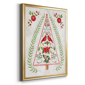 Christmas Folk Tree Premium Framed Print - Ready to Hang