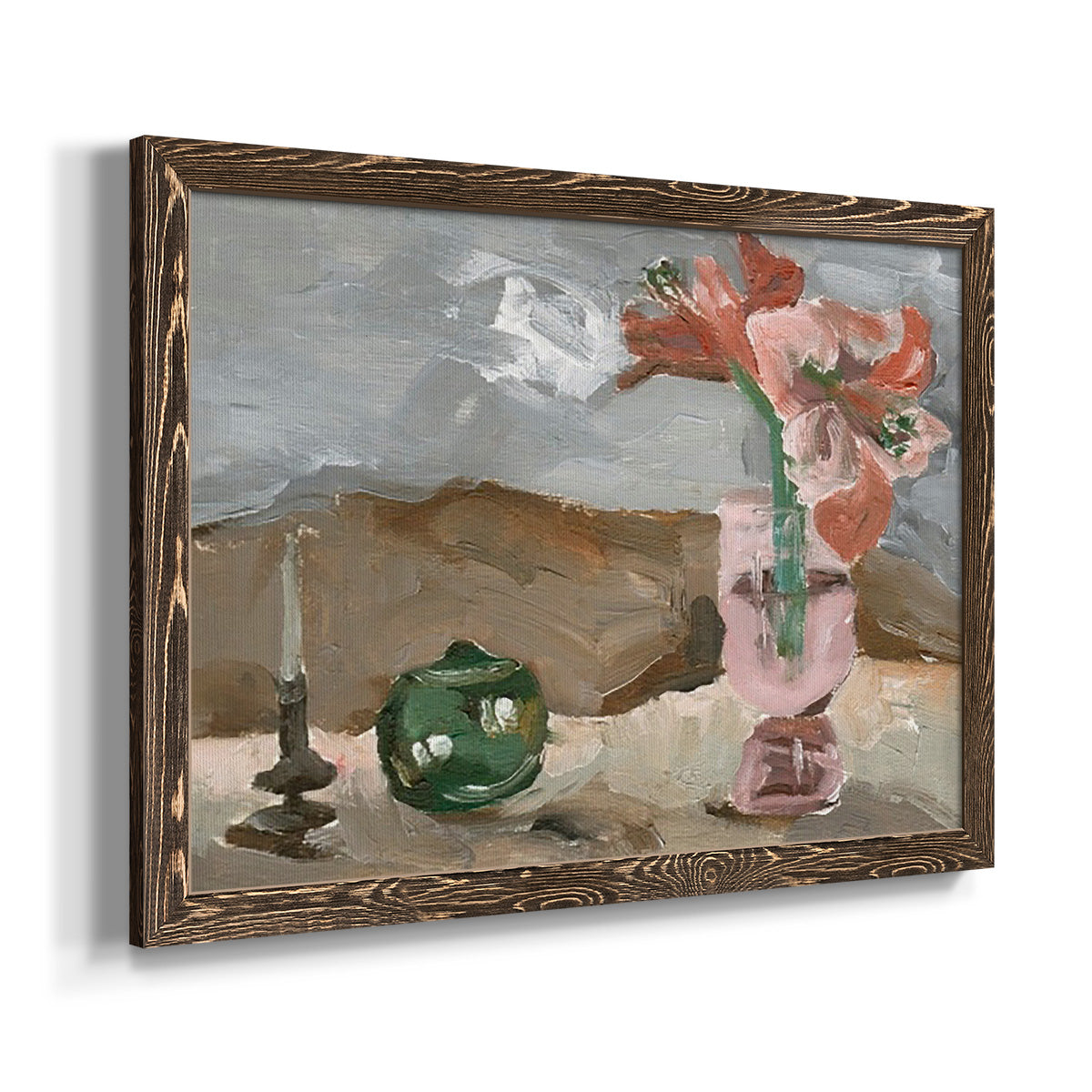 Vase of Pink Flowers II-Premium Framed Canvas - Ready to Hang