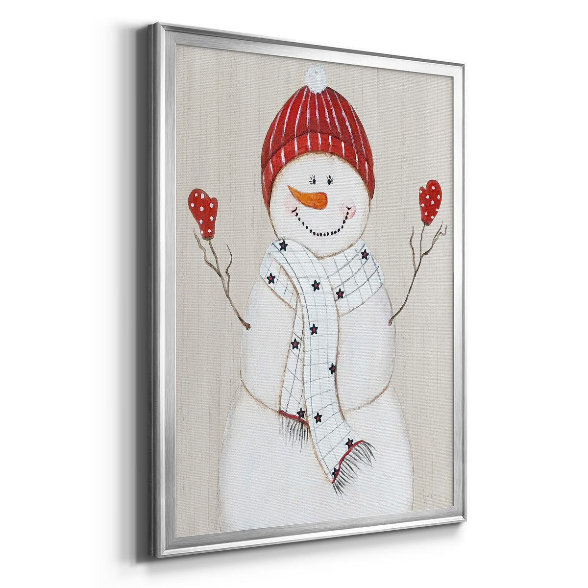 Festive Snowman III Premium Framed Print - Ready to Hang