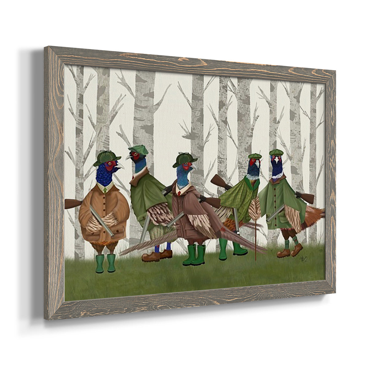 Pheasant Shooting Party Group 3-Premium Framed Canvas - Ready to Hang