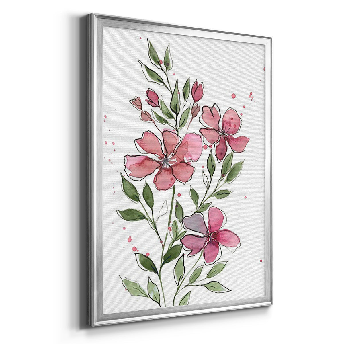 Watercolor Floral Stems I Premium Framed Print - Ready to Hang