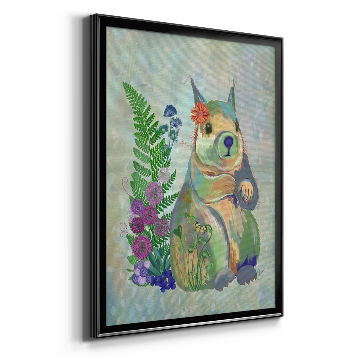 Fantastic Florals Squirrel Premium Framed Print - Ready to Hang