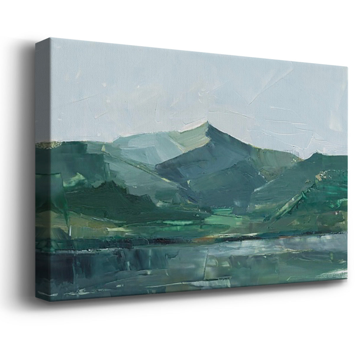 Green Grey Mountains I Premium Gallery Wrapped Canvas - Ready to Hang