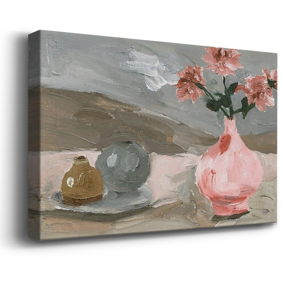 Vase of Pink Flowers VI Premium Gallery Wrapped Canvas - Ready to Hang
